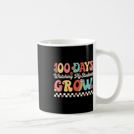 100人の日が100日目の生徒と共に成長 コーヒーマグカップ (右)