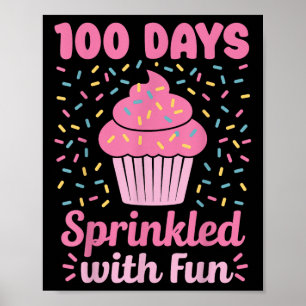 100人の日におもしろいカップケーキを振りかけるSの100日目 ポスター