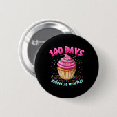 100人の日におもしろいカップケーキを振りかけるSの100日目 缶バッジ (正面&裏面)