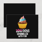 100人の日におもしろいカップケーキ学校先生 ポストカード (正面/裏面)