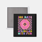 100人の日におもしろいドーナツ100Th Day Of Sch マグネット (正面/裏面)