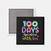 100人の日におもしろいドーナツ100Th Day Of Sch マグネット (正面/裏面)