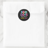 100人の日におもしろいドーナツ100Th Day Of Sch ラウンドシール (バッグ)