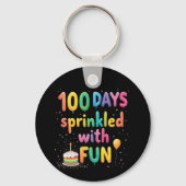 100人の日におもしろい祝学校の喜び キーホルダー (正面)