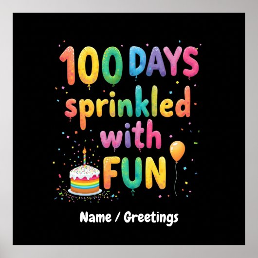 100人の日におもしろい祝学校の喜び ポスター (正面)