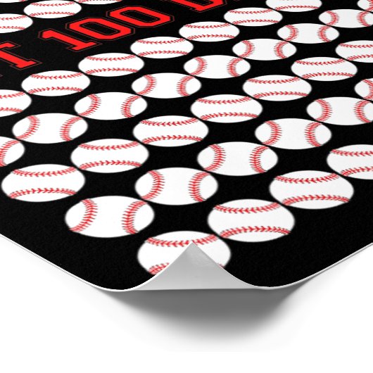 100人の日に野球の100日目のギフトを当てる ポスター (角)