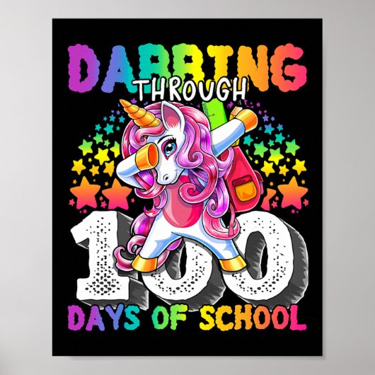 100人の日を通じて学校のダビングUnicorn女の子 ポスター (正面)