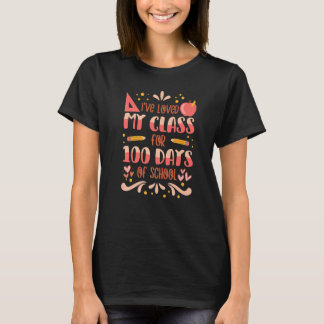 100人の日学校の女性茶のために私のクラスを愛した Tシャツ