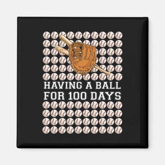 100人の日野球少年のためのボールを持頭が切れるつ マグネット (正面)