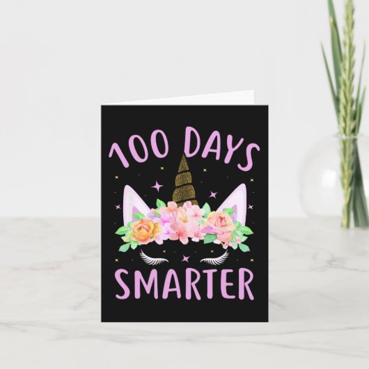 100人の日頭が切れるユニコーン子供服100日目 カード (正面)