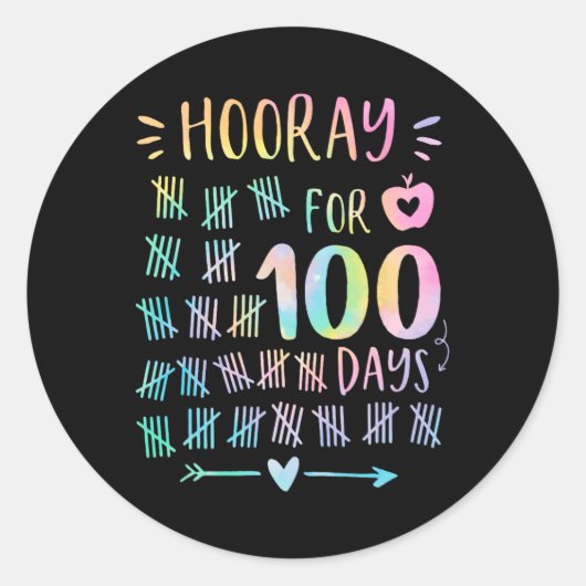 100人の日Teacのための学校休日の幸せな100日 ラウンドシール (正面)