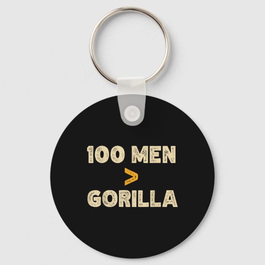 100人対1 Gorilla 100おもしろい人以上 キーホルダー (正面)