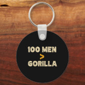100人対1 Gorilla 100おもしろい人以上 キーホルダー (正面)