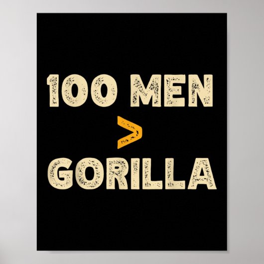 100人対1 Gorilla 100おもしろい人以上 ポスター (正面)