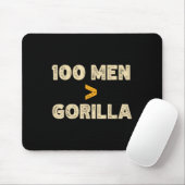 100人対1 Gorilla 100おもしろい人以上 マウスパッド (マウス)