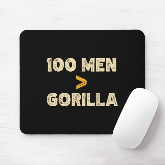 100人対1 Gorilla 100おもしろい人以上 マウスパッド (マウス)