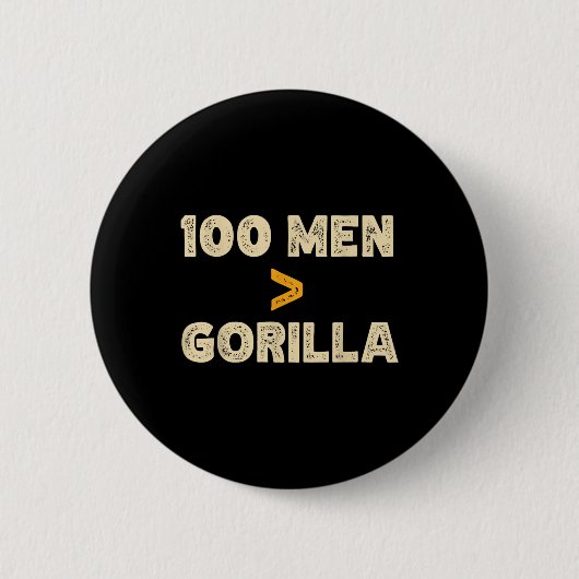 100人対1 Gorilla 100おもしろい人以上 缶バッジ (正面)