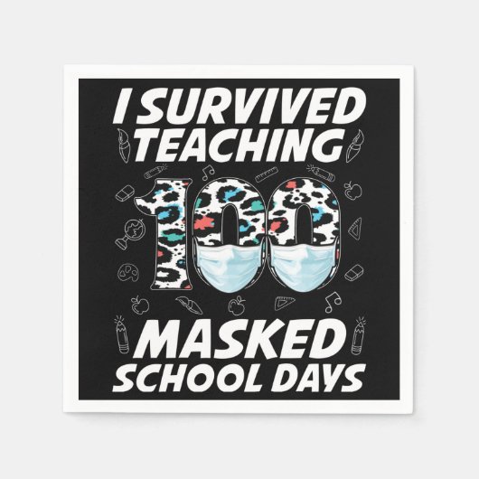 100人生き延びの仮面の学校日 スタンダードカクテルナプキン (正面)