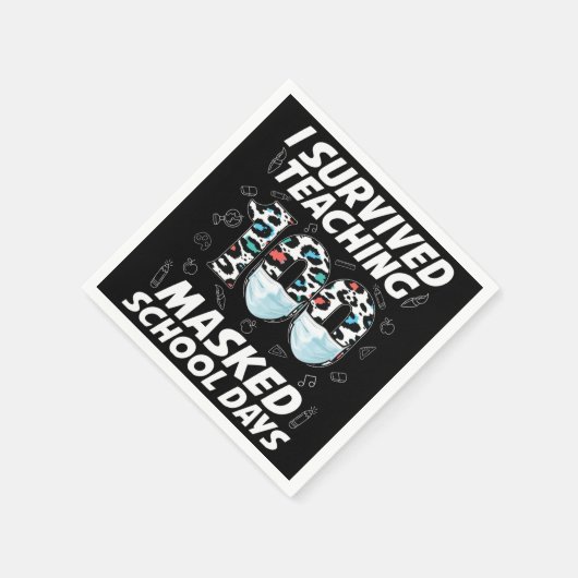 100人生き延びの仮面の学校日 スタンダードカクテルナプキン (角)