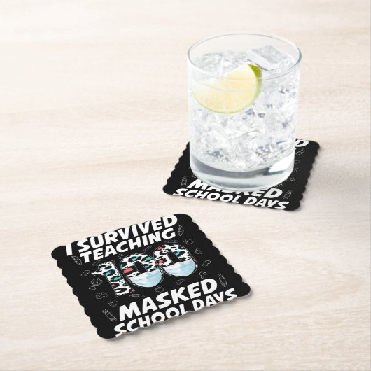 100人生き延びの仮面の学校日 ペーパーコースター (インサイチュ)