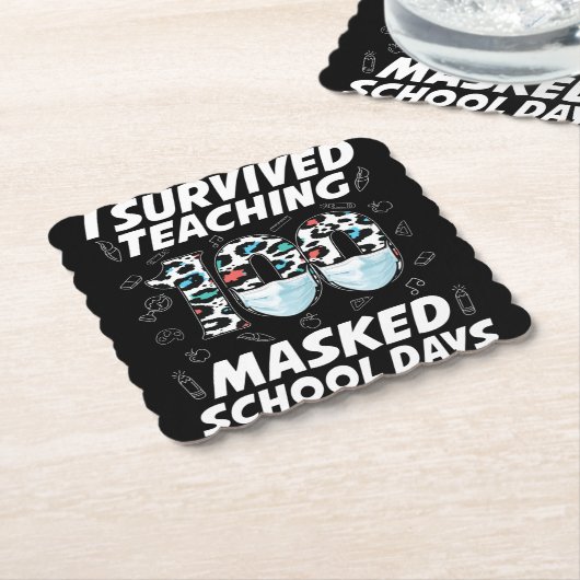 100人生き延びの仮面の学校日 ペーパーコースター (アングル)