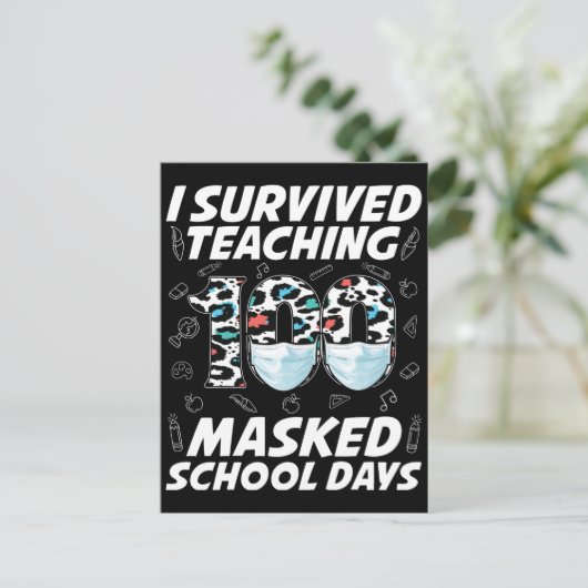 100人生き延びの仮面の学校日 ポストカード (スタンド正面)