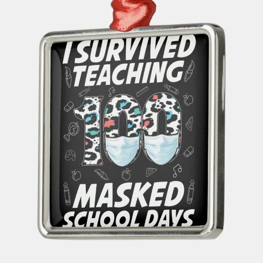 100人生き延びの仮面の学校日 メタルオーナメント (左)