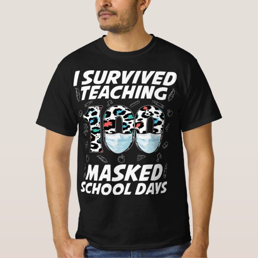 100人生き延びの仮面の学校日 Tシャツ (正面)