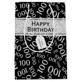 100代誕生日黒番パターン ミディアムペーパーバッグ (正面)