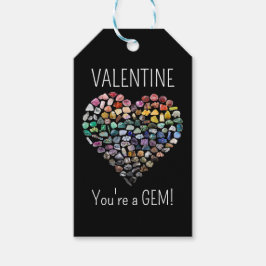 100以上の結晶の宝石ミネラルバレンタインデーハート ギフトタグ