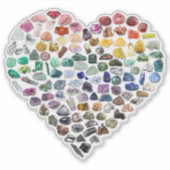 100以上の結晶の宝石ミネラルバレンタインデーハート シール (正面)