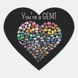 100以上の結晶の宝石ミネラルバレンタインデーハート ハートシール