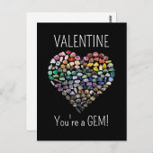 100以上の結晶の宝石ミネラルバレンタインデーハート ポストカード (正面/裏面)