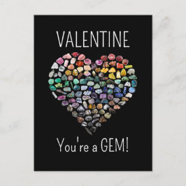 100以上の結晶の宝石ミネラルバレンタインデーハート ポストカード