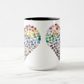 100以上の結晶の宝石ミネラルバレンタインデーハート マグカップ (中央)