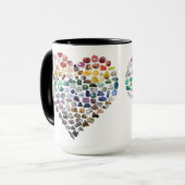 100以上の結晶の宝石ミネラルバレンタインデーハート マグカップ (正面左)