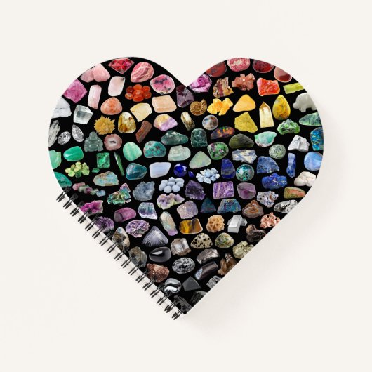 100以上の結晶の宝石ミネラルヴァレンティーンズデイギフト ノートブック (正面)