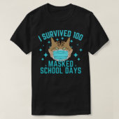 100仮面生き延び学校日猫100日S Tシャツ (デザイン正面)