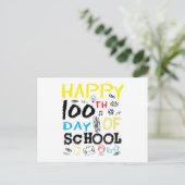 100位の学校日を祝福 ポストカード (スタンド正面)