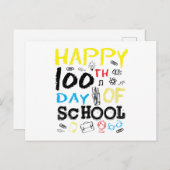 100位の学校日を祝福 ポストカード (正面/裏面)