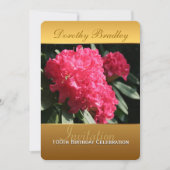 100位誕生祝いロードデンドロン招待状 招待状 (正面)