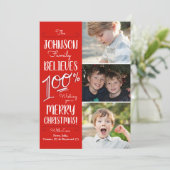 100信じ%ホリデーフォトカード サンキューカード (スタンド正面)