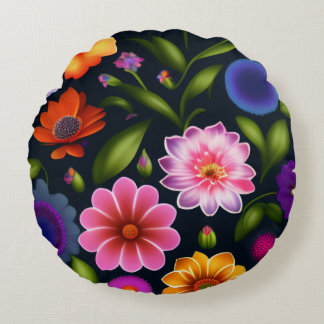 100個のエキゾチックな花を開花いっぱいに ラウンドクッション