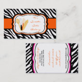 100個のオレンジのシマウマのベーカリーのシェフの名刺 名刺 (正面/裏面)