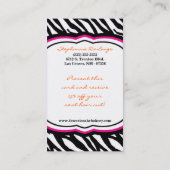 100個のオレンジのシマウマのベーカリーのシェフの名刺 名刺 (裏面)