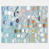 100個の大型ヴィンテージパイレックスフリースブランケット フリースブランケット (正面(横))