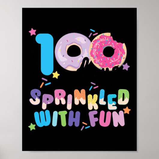 100個の日がおもしろいドーナツを振りかけ100日目 ポスター (正面)