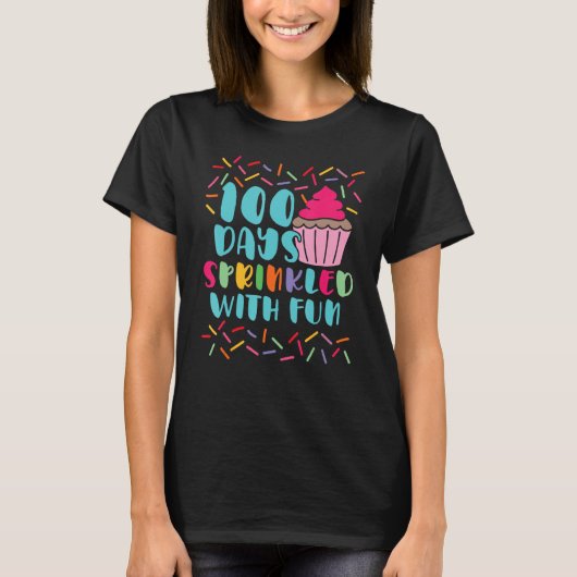 100個の日におもしろいを振りかける – Sprinkles Cupcake Sc Tシャツ (正面)
