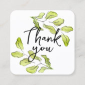 100個。サンキューカードの色の葉 スクエア名刺 (正面)