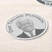 100兆ドルのプラチナコイン ラウンドペーパーコースター (アングル)